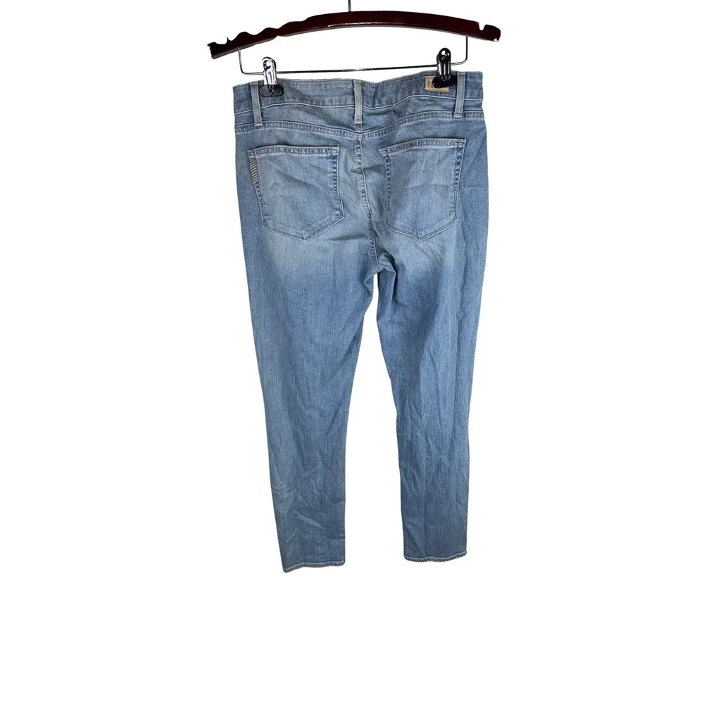 Paige Skyline Ankle Peg‎ Distressed Skinny Jeans Light Wash Blue Size 31 Womens